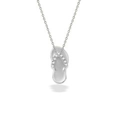 19915 - 14K White Gold - Petite Hawaiian Slipper Pendant 14k Gold Pendant With Hallmark, Fine Jewelry Hallmark Pendant, Swan Pendant Gold, Yellow Gold Chain, Fine Jewels, Gold Chains, Slippers, Yellow Gold, Rose Gold