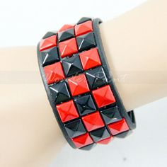 Studded Pyramid Leather Bracelet Punk Gothic Thrash Metal Rockabilly Brand New. Women's Men's punk bracelet. Perfect gift to him or her. Studded Pyramid Leather Bracelet Punk Gothic Thrash Metal Rockabilly Punk Style Bracelets With Studs, Black Punk Bracelets With Studs, Punk Wristband, Punk Black Bracelets With Spikes, Emo Wristbands, Spike Bracelet, Scene Outfits, Cute Dress Outfits, Skull Bracelet