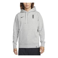 Nike Sportswear Korea Club Fleece Crew Hoodie 'Grey' DH4977-063 (Men's) Gray Sporty Sweatshirt With Logo, Sporty Athletic Heather Hoodie For Sports, Gray Sporty Sweatshirt With Logo Detail, Sporty Gray Sweatshirt With Logo, Athletic Heather Urban Hoodie For Sports, Urban Style Athletic Heather Hoodie For Sports, Nike Sportswear Hoodie For Sports Events, Gray Moisture-wicking Sportswear Hoodie, Heather Grey Sportswear Hoodie For Sports