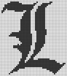 a cross stitch pattern with the letter j in black and white