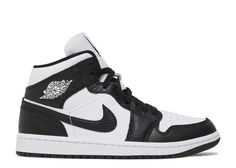 Wmns Air Jordan 1 Mid SE 'Homage' - Air Jordan - DR0501 101 - white/black/white | Flight Club Jordan 1 Mid Split, Air Jordan 1 Mid Women, Air Jordan Mid, Air Jordan 1 Mid Black, Jordan Mid, Wmns Air Jordan 1, Jordan 1 Black, Cheap Jordan Shoes, Black Jordans