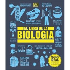 the book cover for el libro de la biologia, with illustrations of people and