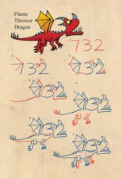 an image of a dragon with numbers on it