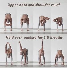 a series of pictures showing how to do a yoga pose