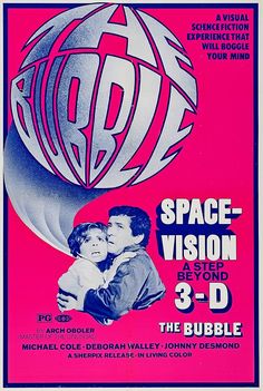 an old movie poster for space - vision and the 3 - d bubble starring michael coller, dr john deson