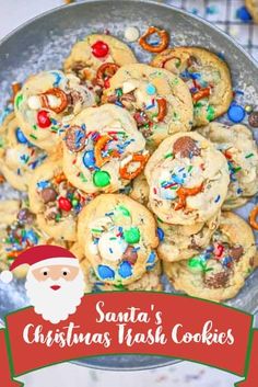 santa's christmas cookie cookies are on a plate