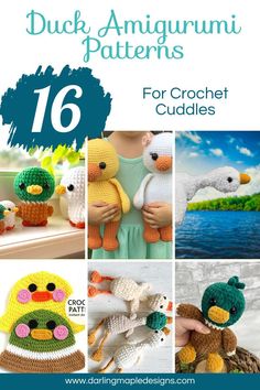 crochet duck amigurmi patterns for crochet cuddles, including the