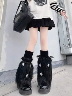 𝔇𝔢𝔱𝔞𝔦𝔩𝔰: Style: Harajuku, Altfashion, Animewear, Punk Material: Vegan fur Quantity: 1 pair Highlights: Made with super soft knitting material, comfy to wear Easy to style with platform shoes and adds warmth to your body Enjoy free shipping with a purchase of over 80$ Leg Warmers Fur, White Fitted Harajuku Style Leg Warmers, Gothic Leg Warmers For Winter, White Harajuku Knee-high Leg Warmers, Harajuku Leg Warmers, Kawaii Leg Warmers, Stockings Legs, Pre Black Friday, Fishnet Stockings