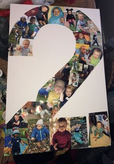 the number two is made up of photos and then cut out to look like a letter