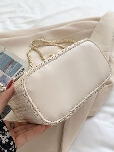 Bag For Love - Metal Decor Chain Straw Bag - Women Crossbody Product Description Color Beige Strap Type Chain Pattern Type Plain Style Fashionable Bag Size Small Quantity 1 piece Type Straw Bag Material Paper Size Chart INCH CM Size Bag Width Bag Height Bag Length Strap Length one-size 3.5 5.1 7.1 45.3 Size Bag Width Bag Height Bag Length Strap Length one-size 9 13 18 115 Similar Products h2 { text-align: center; } .red-box { width: 100%; display: flex; flex-direction: row; flex-wrap: wrap; just Beige Chain Strap Beach Bag, Summer Beige Bag With Chain Strap, Beige Bag With Chain Strap For Summer, Beige Bags With Chain Strap For Summer, Trendy Cream Bag With Chain Strap, Beige Chain Strap Shoulder Bag For Beach, Summer Square Shoulder Bag With Chain Strap, Summer Beige Shoulder Bag With Chain Strap, Beige Shoulder Bag With Chain Strap For Summer