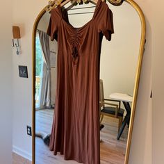 Brand New Never Worn Without Tags Brown Midi Dress For Day Out, Casual Brown Maxi Dress For Brunch, Casual Brown Maxi Dress For Date Night, Casual Brown Midi Dress For Brunch, Casual Brown Dress For Date Night, Navy And Brown, Brown Dress, Navy Dresses, Old Navy Dresses