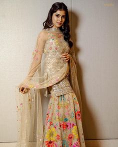 Simple Sharara Designs Latest, Amritha Aiyer, Long Sleeve Dresses Fall, Function Dresses, Simple Lehenga, Bollywood Outfits