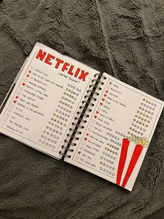 a book with the words netflix written on it