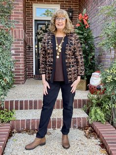 The beauty of wearing tweed never goes away...it is a beautiful classic. The are so many styles on the market including tweed cardigans as discussed and worn @over50feeling40 #tweed #tweedcardigans #styleover50 #styleover60 60s Plus Size, Covered Pool, Elegant Outfit Ideas, Plus Size Women Fashion, 60 Year Old Woman, Tweed Cardigan, Spring Summer Capsule Wardrobe, 50th Clothes, Polished Casual