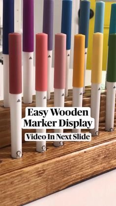 the easy wooden marker display video in next slide is an excellent way to organize your office supplies