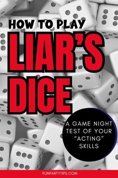 the cover of how to play liar's dice