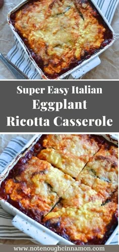 gluten free and low carb eggplant ricotta casserole