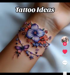 Missy Tattoo, Matching Tattoo Idea, August Tattoo, Small Symbols, Wrap Around Wrist Tattoos, Aunt And Niece, Tattoo Ladies, Butterfly Wrist Tattoo, Floral Thigh Tattoos