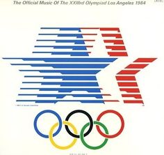 the official olympic logo is shown in red, white and blue