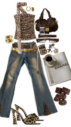 friendly ! pressure ! #brown #leopard #leopardprint #myswagisunusual #fashioninspo #outfit #fashion #outfitinspo #white #gold #chanel #prada #gucci #oldmoney #2000s #coolgirl #workinggirl #2000s #downtowngirl #icon #itgirl Chic 2000s Fashion, 2010 Inspired Outfits, 90s Cheetah Print Outfit, 2000s Cheetah Print Outfit, Y2k Leopard Print Outfit, Leopard Print Outfits Y2k, Leapord Print 2000s, Designer Clothes Aesthetic, Cheetah Print Outfits Y2k