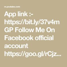 the words app link on top of a brown background with white text that reads, follow me on facebook account