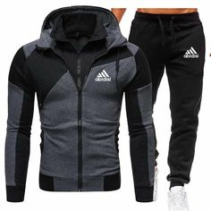 FASHION TRACKSUIT MEN HIP-HOP ELASTIC WAIST SPORTSWEAR Hooded Athletic jacket with zippered side hand pockets offers you a good wearing experience. Elastic ribbed waistband with internal drawcord for an adjustable fit: zippered side pocket for secure storage Suitable for indoor and outdoor activities, such as basketball, soccer, daily wear, running, gym workout, training, running, jogging, hiking, or other outdoor activities Features: Shell&Linging: 100% cotton outer fabric and 100% polyeste Harajuku Fashion Men, Male Suit, Suit Man, Suit Clothing, Sports Sweatpants, Contrast Hoodie, Tracksuit Men, Track Suit Men, Collared Sweatshirt