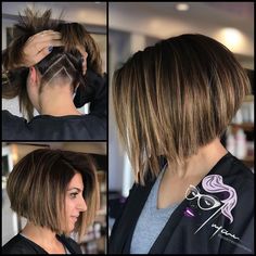 732 Likes, 2 Comments - @boblovers on Instagram: “Haircut by @asuka._hair #bobhaircut #undercut #carrè #sidecutstyle #bobhairstyle #rasatura…” Angled Bobs, Balayage Bob, Love Hair, Undercut, Short Bob, Womens Haircuts, Bobs Haircuts, Cut And Style