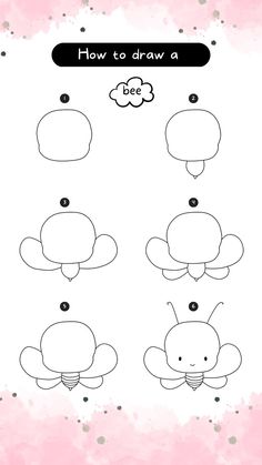 how to draw a cute little elephant with different shapes and sizes, including the words