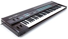 the electronic keyboard is black and has blue keys on it's front end, with an x - key design at the top