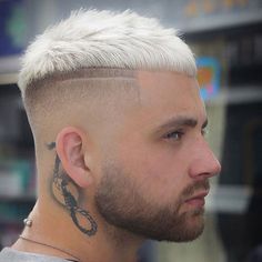 Shaved Blonde, Side Haircut, Round Face Men, Short Haircuts For Men, Cool Short Hairstyles, Corte De Cabelo Masculino, Mens Haircuts Short