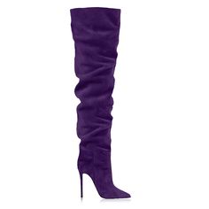 Identità Stivali ISKRA CAMOSCIO VIOLA Black Boot Heels, Black Celebrity Couples, Black Things, Suede High Heels, Black Celebrities, Purple Suede, How To Stretch Boots, Famous Fashion, Pump Sandals