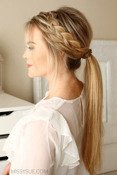 Pretty Ponytails, Cute Ponytail Hairstyles, Cute Ponytails, Peinados Recogidos, Ponytail Hairstyles, Trendy Hairstyles