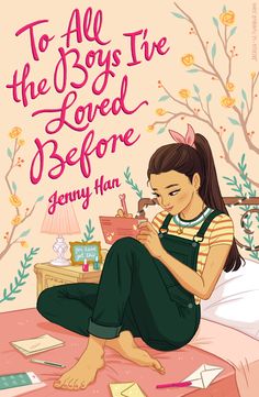 the cover of to all the boys the loved before by jenny hun, illustrated in pink and green