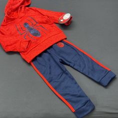 Nwt Red Spider-Man Sweater Blue Spider-Man Pants Great For Spider-Man Fan! Black Sweatsuit, Man Sweater, Red Spider, Man Pants, Newborn Gown, Gold Sweater, Cape Sweater, Knitted Cape, Organic Cotton Dress