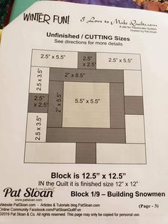 the instructions for building a quilt block