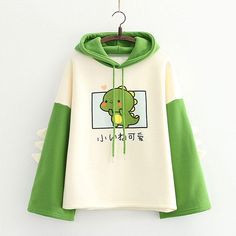 Color Block Sweatshirt, Letter Print Hoodie, Hoodie Green, Kawaii Clothes, Hooded Sweater, Dream Clothes