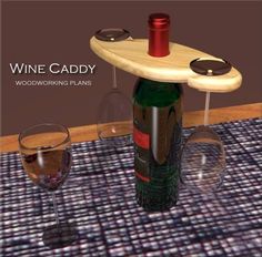 a bottle of wine and two glasses on a table