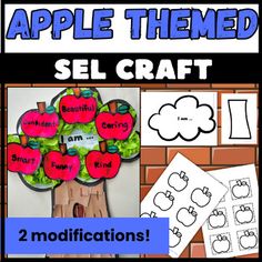 an apple themed self craft with instructions and pictures to make it look like the tree