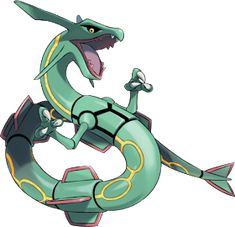 a green and yellow pokemon figure with its mouth open, sitting on top of a circular object