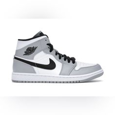 Brand New Never Worn Grey, Black, And White Jordan 1 Mids Men Size 7 Sick Shoes, Nike Jordan 1 Mid, Grey Jordans, White Jordans, Jordan Shoes Girls, Nike Air Jordan 1 Mid, Fashion Male, Air Forces, Fresh Shoes