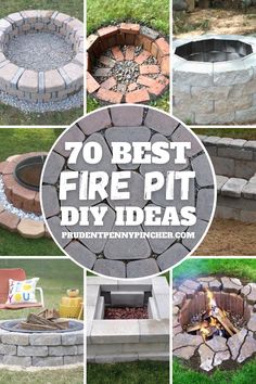 the best fire pit diy ideas to build in your backyard or yard, including an outdoor