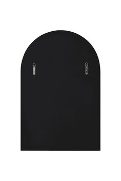 an oval shaped black surface with two keys on each side and one key in the middle