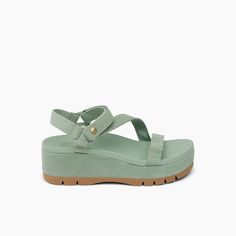 Women's Cushion Higher Luna Platform in Frosty Suede | REEF® Trendy Double Strap Footbed Sandals For Vacation, Trendy Strapped Sandals For Vacation, Trendy Strap Sandals For Vacation, Trendy Platform Slingback Sandals For Vacation, Trendy Adjustable Strap Sport Sandals For Vacation, Trendy Sport Sandals With Adjustable Strap For Vacation, Trendy Cushioned Sandals For Outdoor, Trendy Outdoor Sandals With Cushioned Footbed, Green Summer Sport Sandals With Adjustable Strap