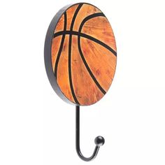 a basketball ball mounted on a hook