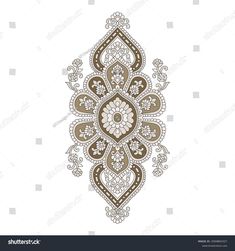 Tradition Textile Motif, Golden Background, Tradition Islamic and Mughal ethnic Motif