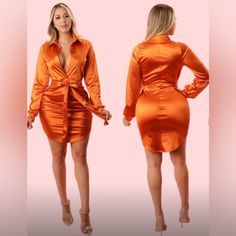 Women Mini Dress Dresses Orange, Satin Mini Dress, Color Orange, Satin, Mini Dress, Womens Dresses, Orange, Women Shopping, Dresses