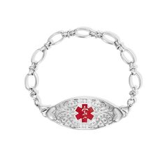 [Functionality]:The Medical Alert ID bracelet is important to alert responders of their life-saving information in an emergency so they can safely help you. Popular Bracelets, Medical Id Bracelets, Medic Alert Bracelets, Medical Bracelet, Medical Alert, Id Bracelets, Online Jewelry Store, Bracelet Sizes, Metal Chain