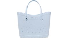 Why get the same old tote bag when you can make this one your own? Perfect for carrying items to the pool, beach, park, or anywhere, the Crocs Tote Bag is durable, spacious, and as Classic as our clogs. The best part? You can add Jibbitz™ charms to make your tote one-of-a-kind, unlike any other on earth. Form, function, a charming personality PLUS your stuff? You’ve got it in the bag.  Crocs Classic Tote Details:    Personalize with Jibbitz™ charms! 52 holes on each side, and 8 holes on each sid Waterproof Summer Bags, Waterproof Bags For Everyday Summer Use, Large Everyday Beach Bag For Summer, Waterproof Everyday Bag For Summer, Casual Waterproof Bags For Daily Use, Large Summer Beach Bag, Waterproof Rectangular Beach Bag, Casual Blue Waterproof Bags, Casual Medium Bag With Handles