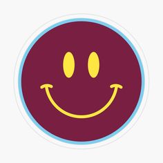 a smiley face sticker with two eyes and one smile on it's side