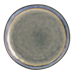 a gray and blue plate on a white background with an orange stripe in the center